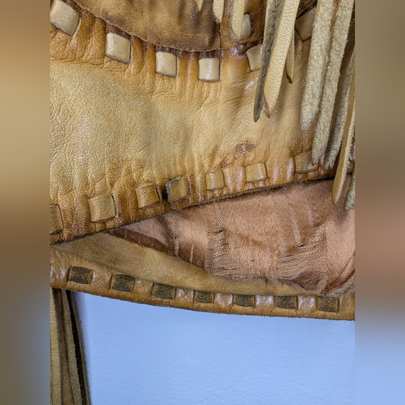 Danier Tan Leather Fringe Jacket - Picture 7 of 16